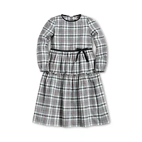 Hope & Henry Baby Girls Long Sleeve Tiered Flannel Dress