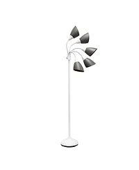 Simple Designs 5 Light Adjustable Gooseneck Floor Lamp with Shades