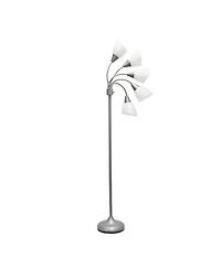 Simple Designs 5 Light Adjustable Gooseneck Floor Lamp with Shades