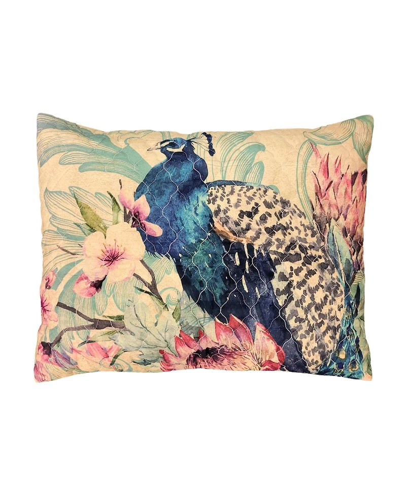 Greenland Home Fashions Eden Peacock Sham, Standard