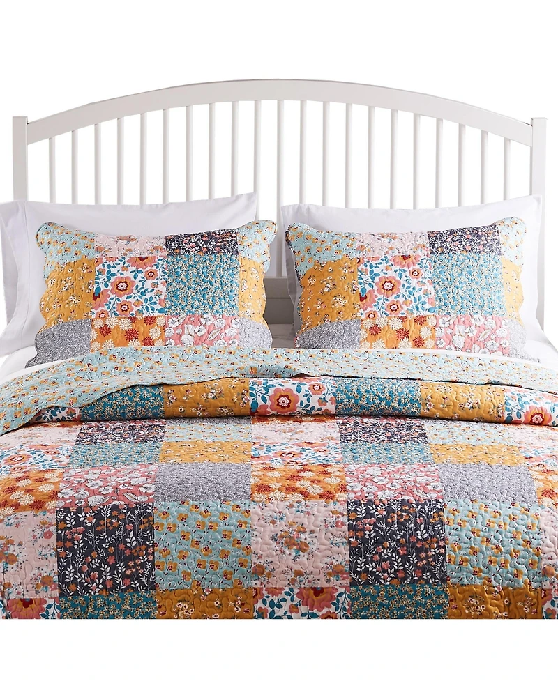 Greenland Home Fashions Carlie Calico 3-Pc. Quilt Set, King/California King
