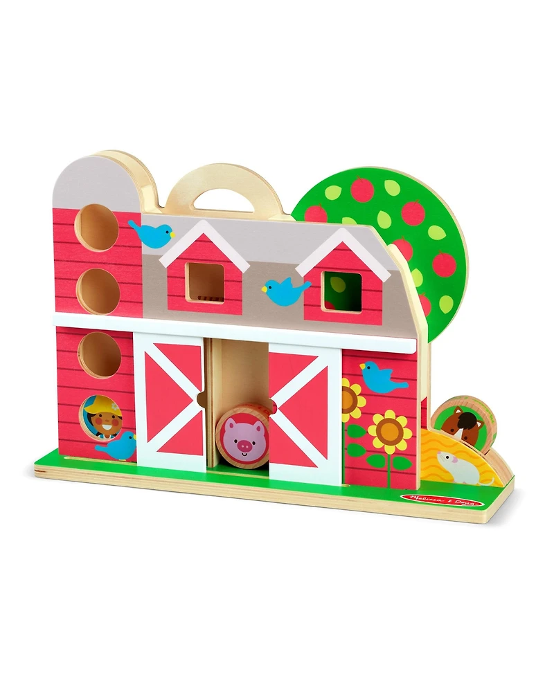 Melissa and Doug Go Tots Wooden Barnyard Tumble with 4 Disks Piece Set