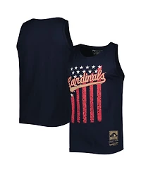 Men's Mitchell & Ness Navy St. Louis Cardinals Cooperstown Collection Stars and Stripes Tank Top
