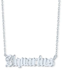 Diamond Accent Zodiac Name 18" Pendant Necklace Sterling Silver or 14k Gold-Plated