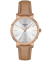 Tissot Women's Swiss Everytime Beige Leather Strap Watch 34mm