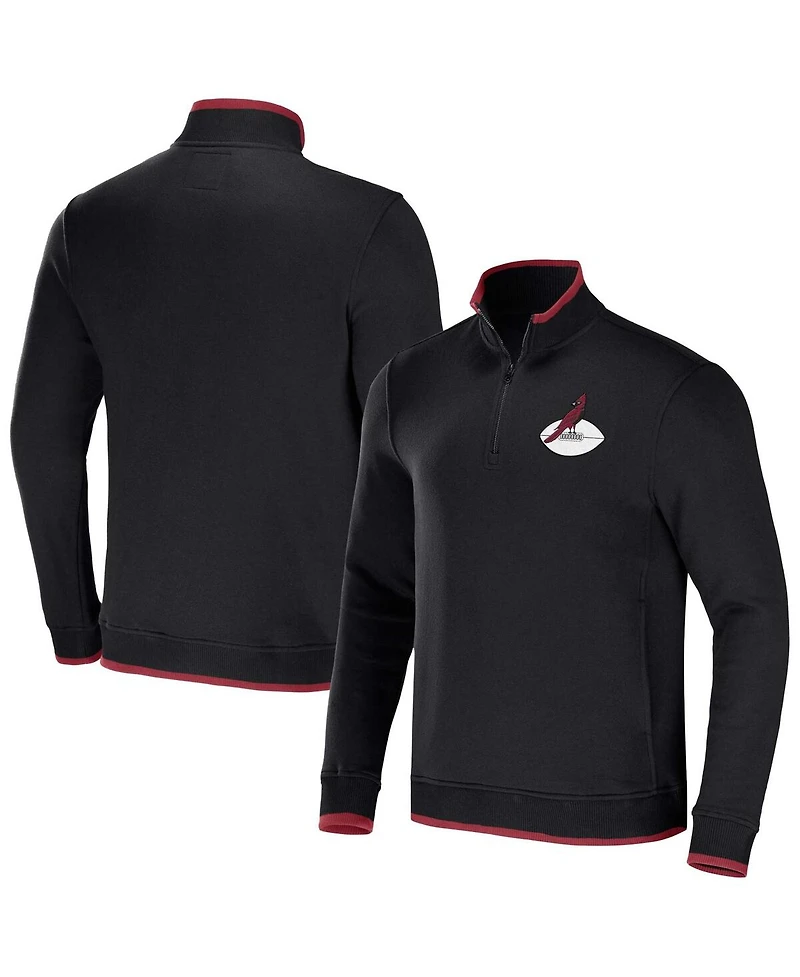Men's Nfl x Darius Rucker Collection by Fanatics Black Arizona Cardinals Logo Quarter-Zip Top
