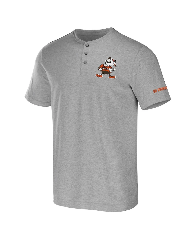 Men's Nfl x Darius Rucker Collection by Fanatics Heather Gray Cleveland Browns Henley T-shirt