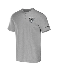 Men's Nfl x Darius Rucker Collection by Fanatics Heather Gray Las Vegas Raiders Henley T-shirt