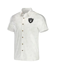 Men's Nfl x Darius Rucker Collection by Fanatics White Las Vegas Raiders Woven Button-Up T-shirt