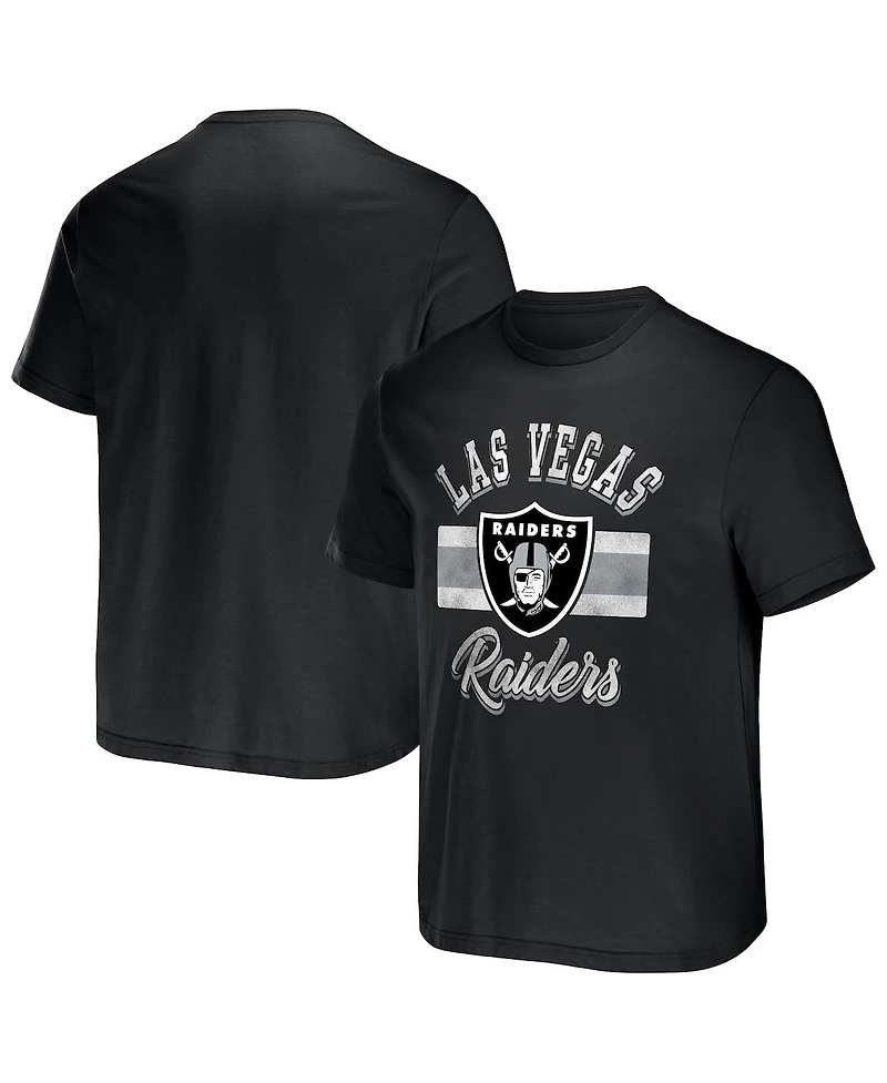 Men's Nfl x Darius Rucker Collection by Fanatics Black Las Vegas Raiders Stripe T-shirt