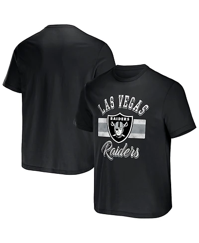 Men's Nfl x Darius Rucker Collection by Fanatics Black Las Vegas Raiders Stripe T-shirt