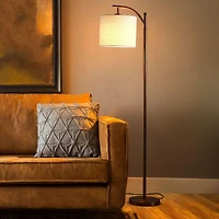 Montage 62" Led Arc Floor Lamp with Hanging Drum Shade