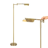 Leaf Modern Pharmacy Reading Led Floor Lamp with Adjustable Neck (53")