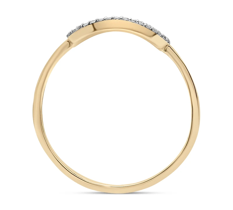 Wrapped Diamond Elongated Circle Ring (1/20 ct. t.w.) in 10k Gold, Created for Macy's