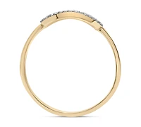 Wrapped Diamond Elongated Circle Ring (1/20 ct. t.w.) in 10k Gold, Created for Macy's