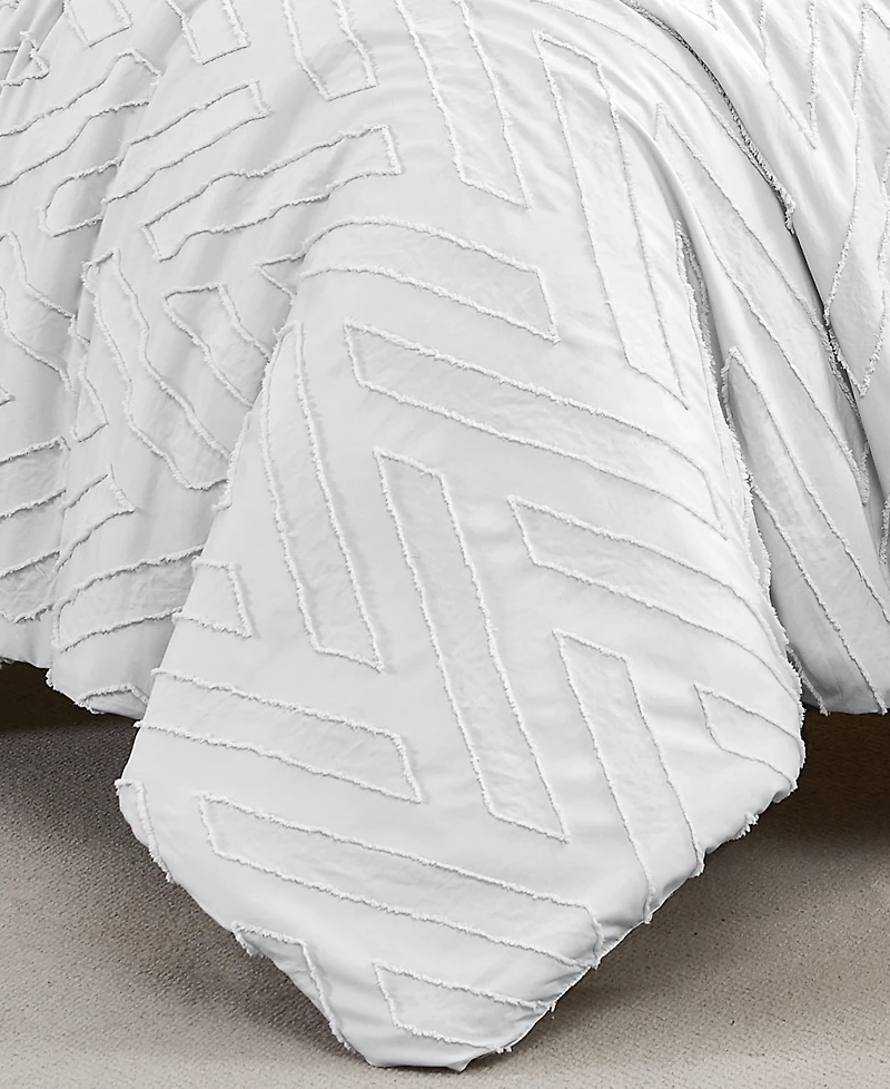 Southshore Fine Linens Chevron Clipped 3-Pc. Jacquard Comforter Set, Twin