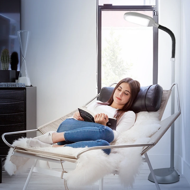 Litespan 53" Dimmable Led Reading Task Lamp with Height Adjustable Gooseneck Head