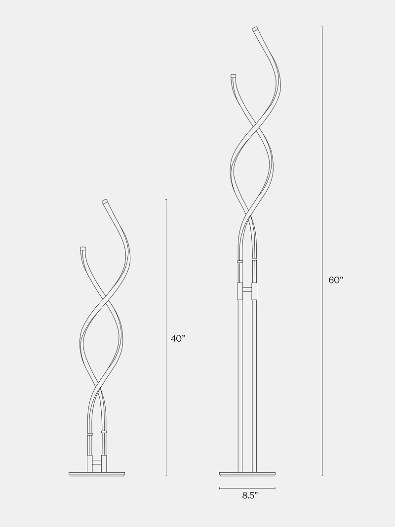 Embrace 60" Led Spiral 2-in-1 Floor or Table Lamp