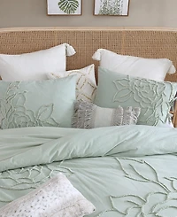 Peri Home Chenille Rose Green 3 Piece Comforter Set, King