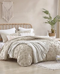 Peri Home Chenille Leopard Linen 3 Piece Comforter Set, Full/Queen