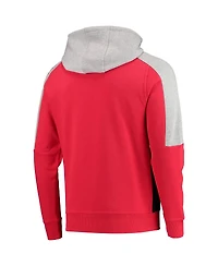 Men's Starter Red and Black Chicago Blackhawks Playoffs Color Block Full-Zip Hoodie