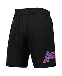 Men's Mitchell & Ness Black Los Angeles Lakers Hardwood Classics Color Bomb Energy Shorts
