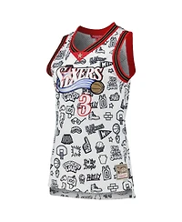 Women's Mitchell & Ness Allen Iverson White Philadelphia 76ers 2000 Doodle Swingman Jersey