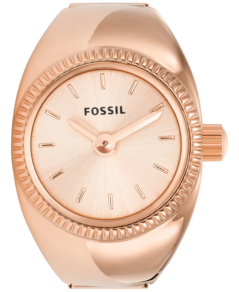 Fossil Women's Ring Watch Two-Hand Gold-Tone Stainless Steel Bracelet Watch, 15mm
