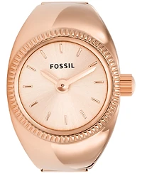 Fossil Women's Ring Watch Two-Hand Gold-Tone Stainless Steel Bracelet Watch, 15mm