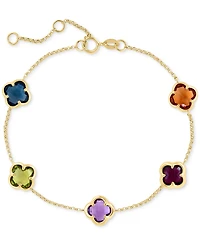 Effy Multi-Gemstone Clover Link Bracelet (6-3/4 ct. t.w.) in 14k Gold