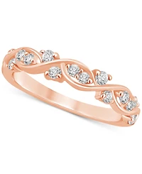 Diamond Swirl Band (3/8 ct. t.w.) 14k White, Yellow or Rose Gold