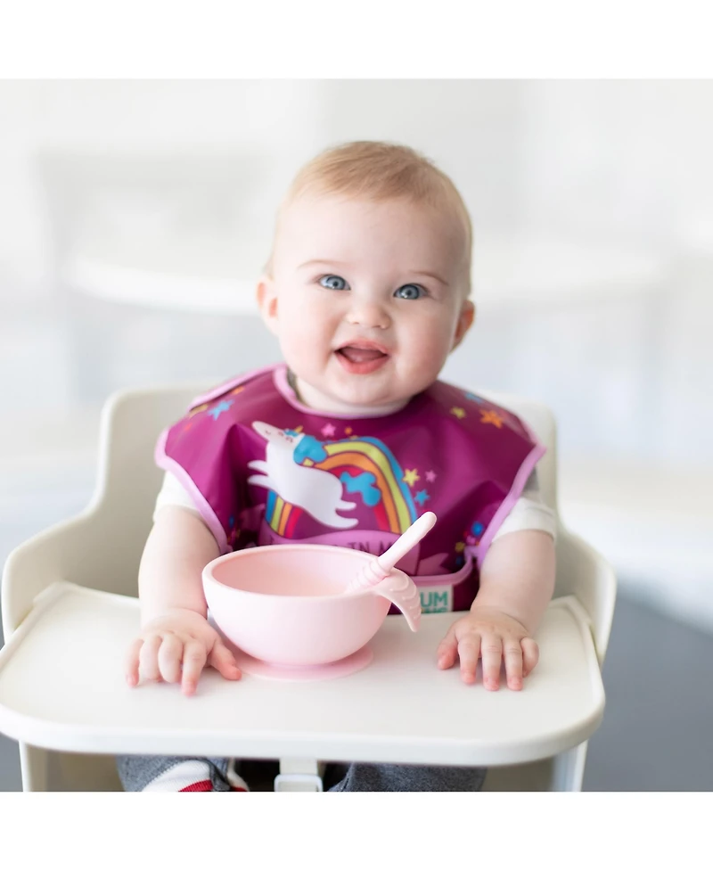 Bumkins Baby Bowl with Lid and Spoon First Feeding, 3 Piece Set