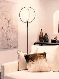 Eclipse 79" Led Torchiere Floor Lamp with Adjustable Rings