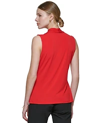 Calvin Klein Gathered V-Neck Sleeveless Top