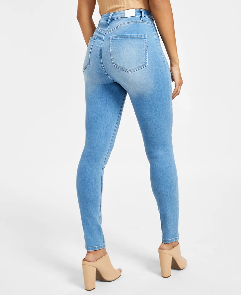 Dollhouse Juniors' 5-Button High Waisted Curvy Skinny Jeans