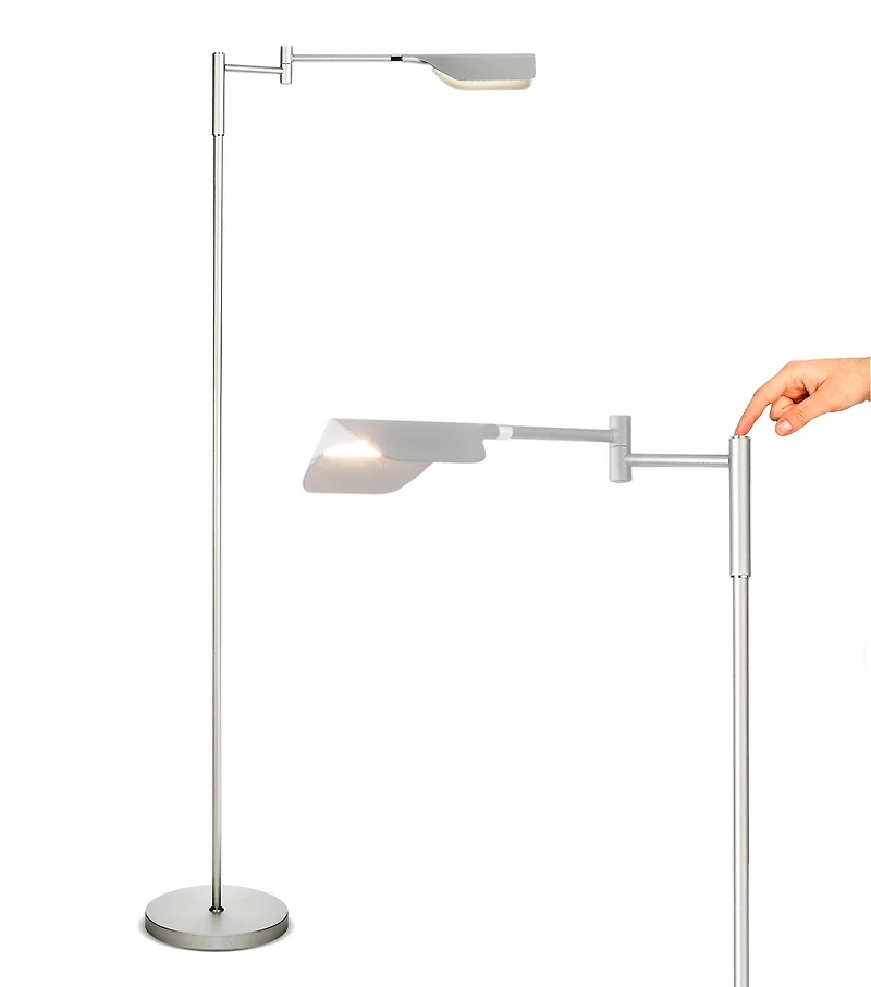 Leaf Modern Pharmacy Reading Led Floor Lamp with Adjustable Neck (53")