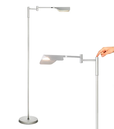 Leaf Modern Pharmacy Reading Led Floor Lamp with Adjustable Neck (53")