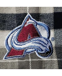 Men's Antigua Navy, Gray Colorado Avalanche Ease Plaid Button-Up Long Sleeve Shirt