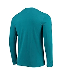 Men's Concepts Sport Black, Teal Charlotte Hornets Long Sleeve T-Shirt & Pants Sleep Set
