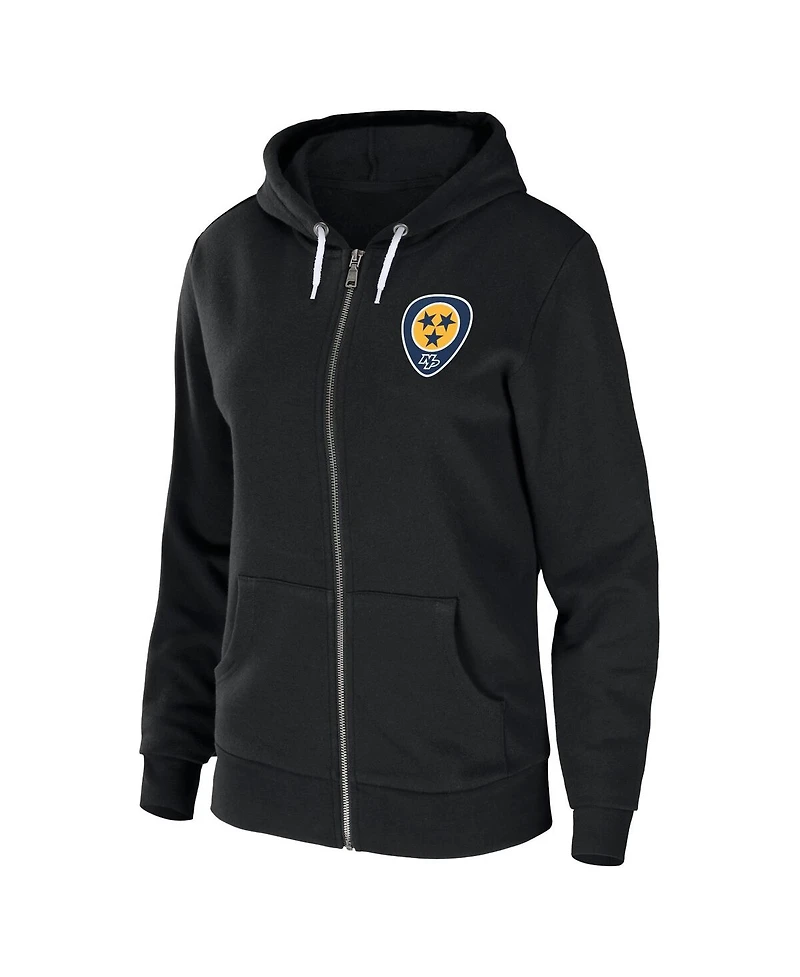 Women's Wear by Erin Andrews Black Nashville Predators Sponge Fleece Full-Zip Hoodie