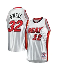 Men's Mitchell & Ness Shaquille O'Neal Platinum Miami Heat 2005-06 Hardwood Classics 75th Anniversary Swingman Jersey
