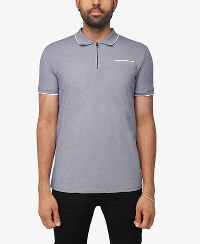 X-Ray Men's Comfort Zip-Neck Tipped Polo Shirt