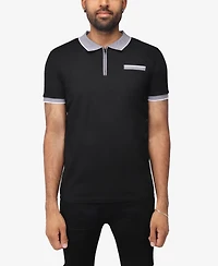 X-Ray Men's Comfort Zip-Neck Tipped Polo Shirt