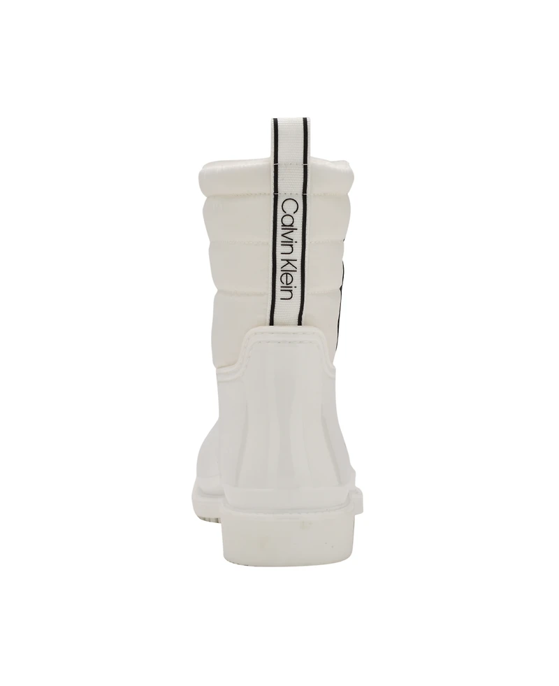 Calvin Klein Women's Sisely Pull-on Lug Sole Logo Cold Weather Rain Booties