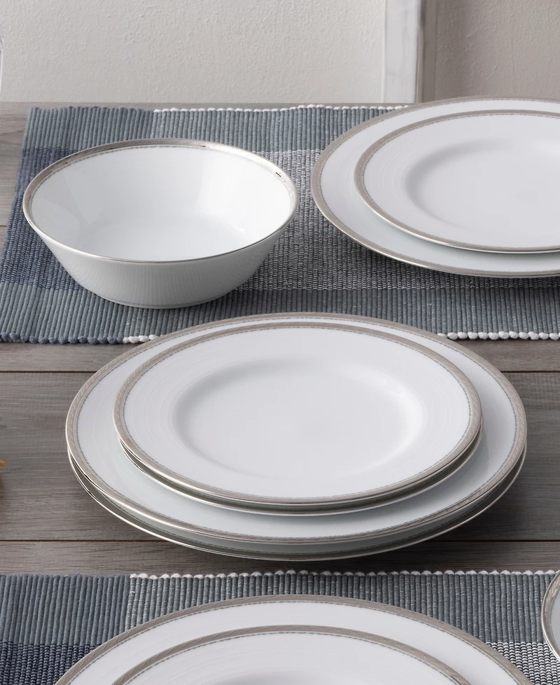 Noritake Whiteridge Platinum 12 Pc Set, Service For 4