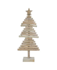 Northlight Rustic Wooden Christmas Tree With Star Table Top Decor, 25.5"
