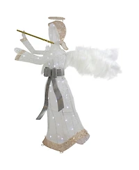 Northlight Led Lighted Lace Angel With Flute Outdoor Christmas Decoration, 36"