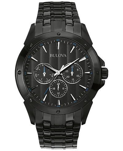 Bulova Men's Black Ion-Plated Stainless Steel Bracelet Watch 43mm 98C121