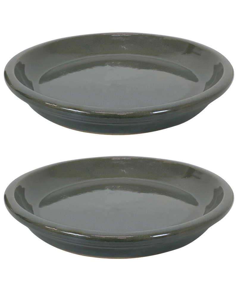Outdoor/Indoor High-Fired Glazed Uv- and Frost-Resistant Ceramic Flower Pot Planter Saucers