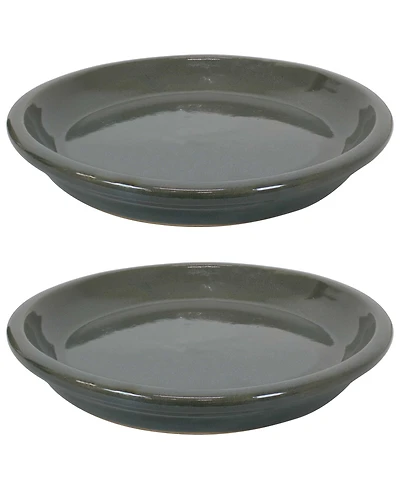 Outdoor/Indoor High-Fired Glazed Uv- and Frost-Resistant Ceramic Flower Pot Planter Saucers
